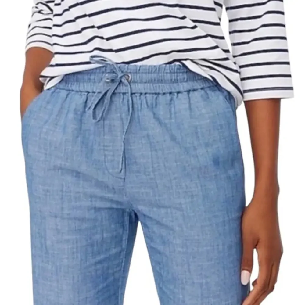 J.Crew Factory Chambray Drawstring Pant Size 6 Blue - Picture 2 of 8